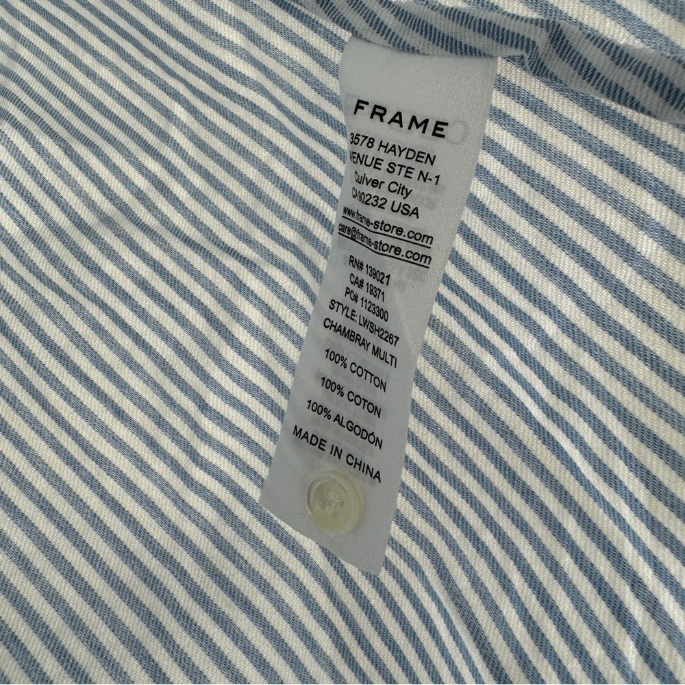 Frame Striped Button-Up Blouse S Small - Picture 6 of 8